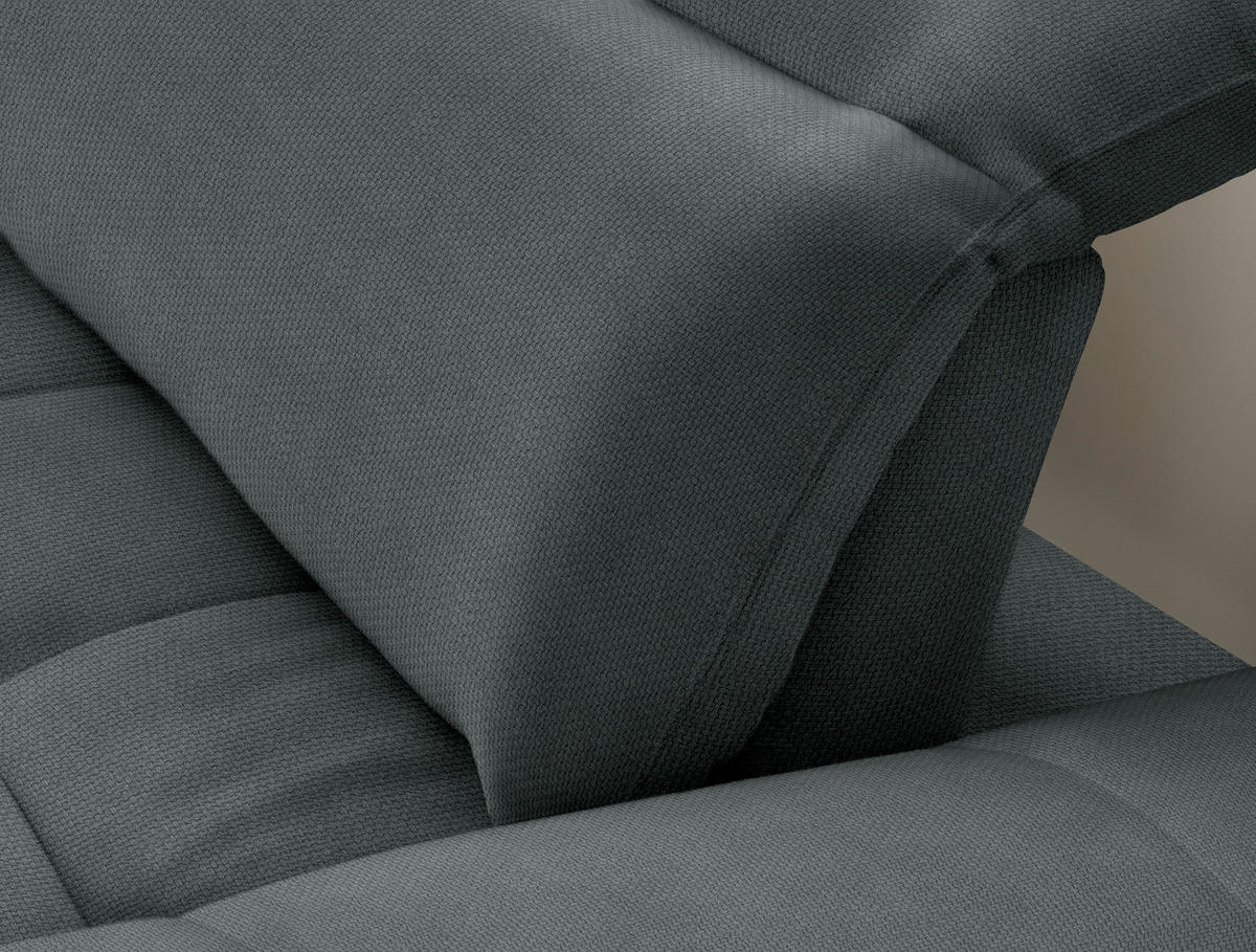 ECKSOFA in Webstoff Dunkelgrau  179-202/288 cm  - Dunkelgrau/Schwarz, Design, Textil/Metall (179-202/288cm) - Stylife