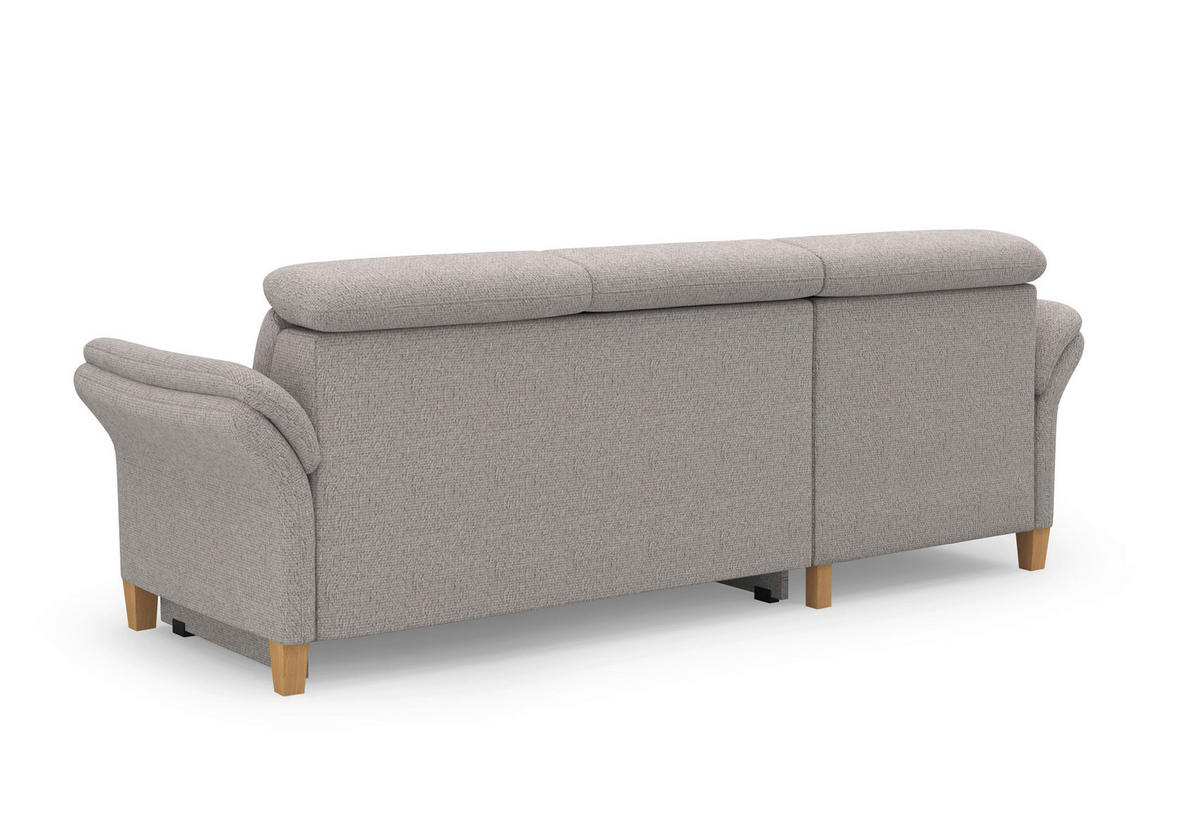 ECKSOFA GLENDALE E Silberfarben Chenille  - Eichefarben/Silberfarben, KONVENTIONELL, Holz/Textil (166/253cm) - Sit & More