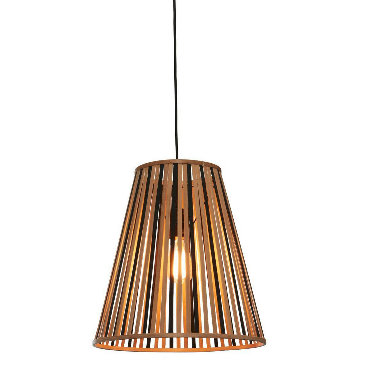 HÄNGLAMPA GOOD&MOJO 40/40/42 cm  - svart/naturfärgad, Trend, trä (40/40/42cm) - Good & Mojo