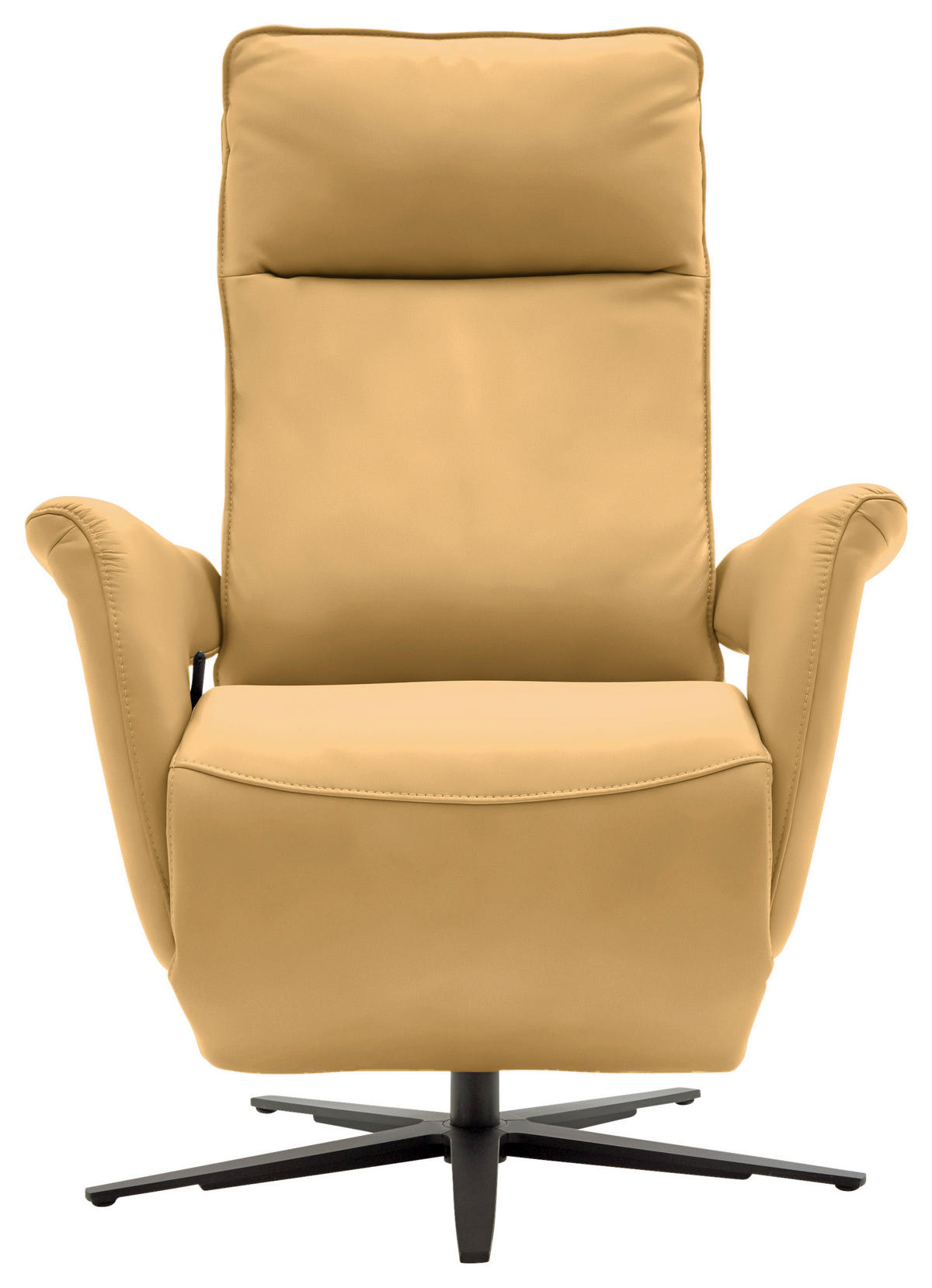 RELAXSESSEL in Leder Gelb  - Gelb/Schwarz, Design, Leder/Metall (83/116/87cm) - Valdera