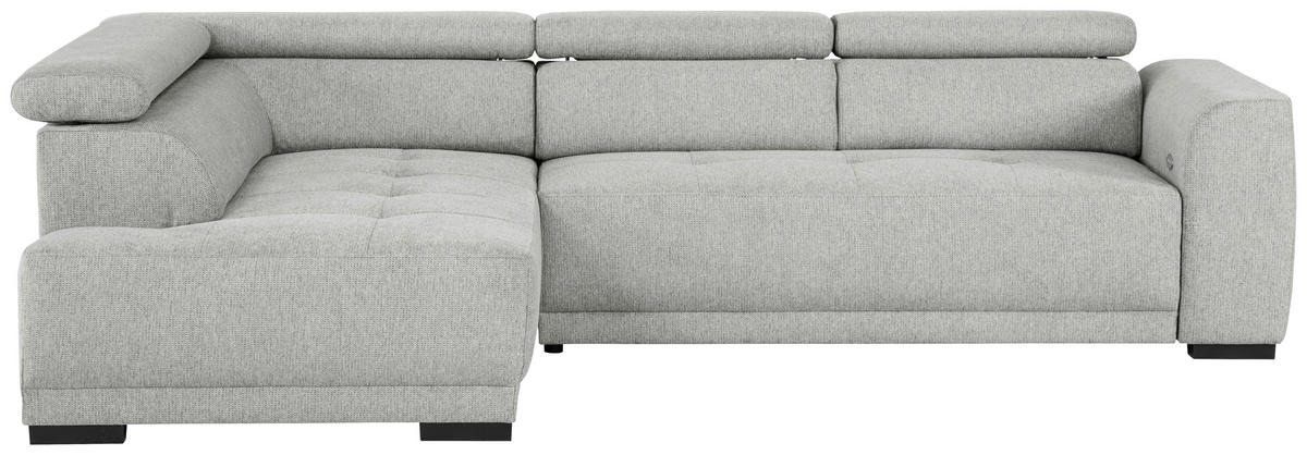 ECKSOFA Ottomane links, Eckteil  Grau Struktur  - Schwarz/Grau, Design, Kunststoff/Textil (205/284cm) - Xora
