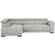 ECKSOFA  in Struktur Grau  205/284 cm  - Schwarz/Grau, Design, Kunststoff/Textil (205/284cm) - Xora