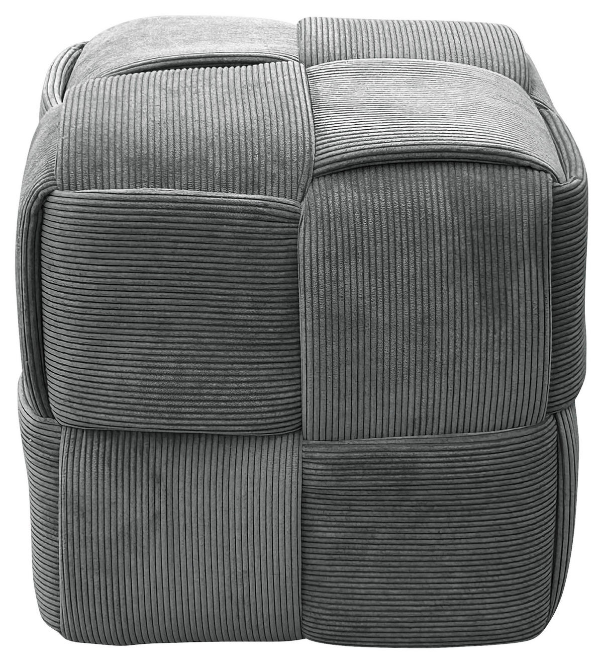 POUF in Grau Textil Grau  - Grau, Design, Textil (40/41/40cm) - MID.YOU
