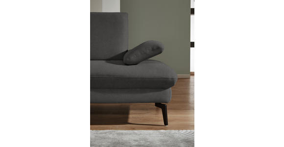 ECKSOFA in Chenille, Mikrofaser Graubraun  - Graubraun/Schwarz, Design, Textil/Metall (157/299cm) - Dieter Knoll