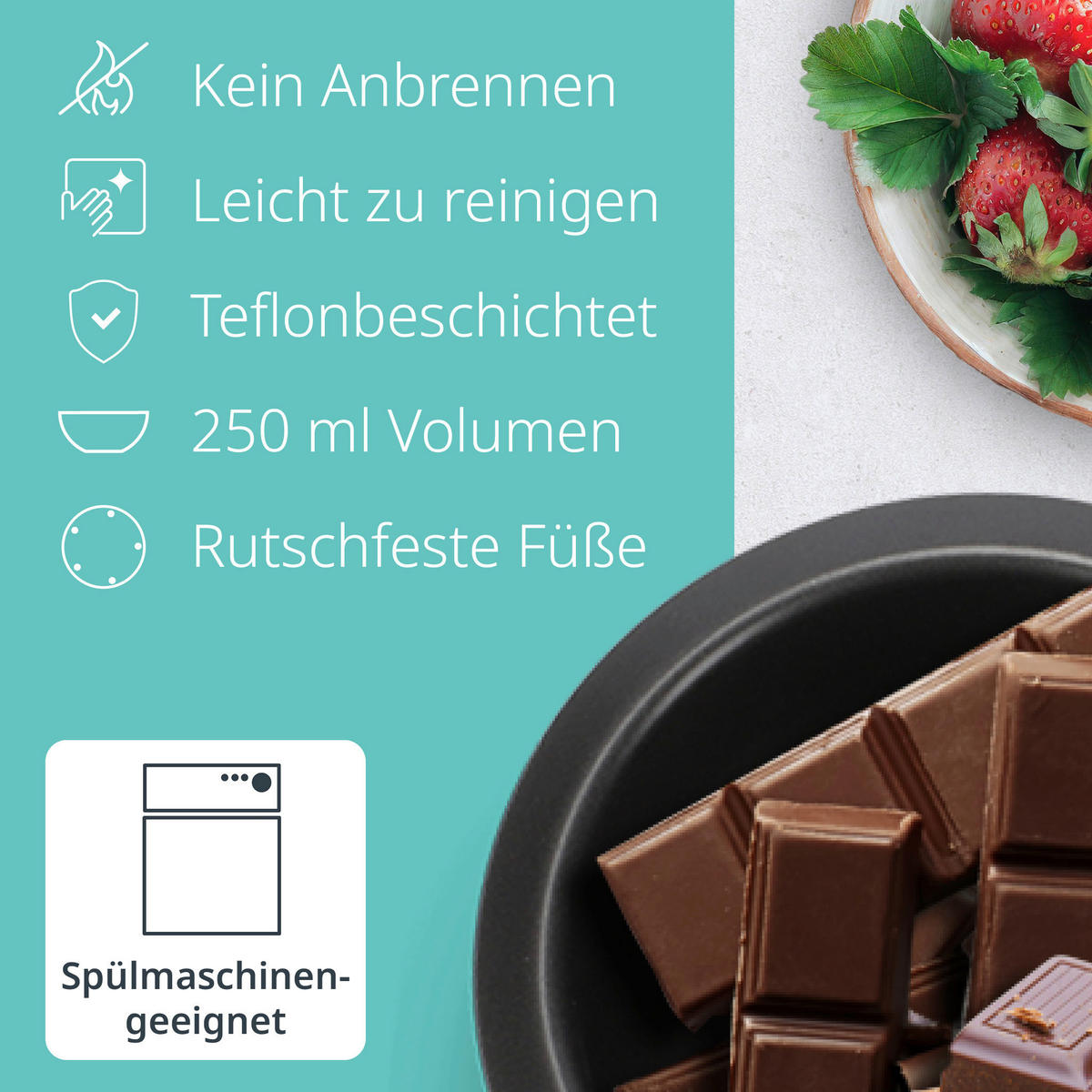 SCHOKOLADENFONDUESET  - Schwarz, Basics, Kunststoff (14,3/13/13,10cm) - ADE