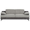 2-SITZER-SOFA  in Chenille Hellgrau, Dunkelgrau  - Dunkelgrau/Hellgrau, Design, Textil/Metall (205/80/104cm) - Livetastic