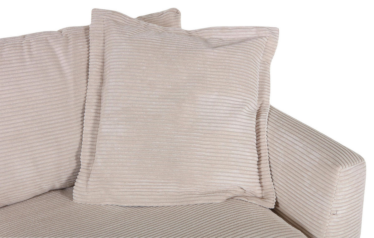 2,5-SITZER Cord Beige  - Beige/Naturfarben, Romantik / Landhaus, Holz/Textil (195/69/100cm) - Landscape