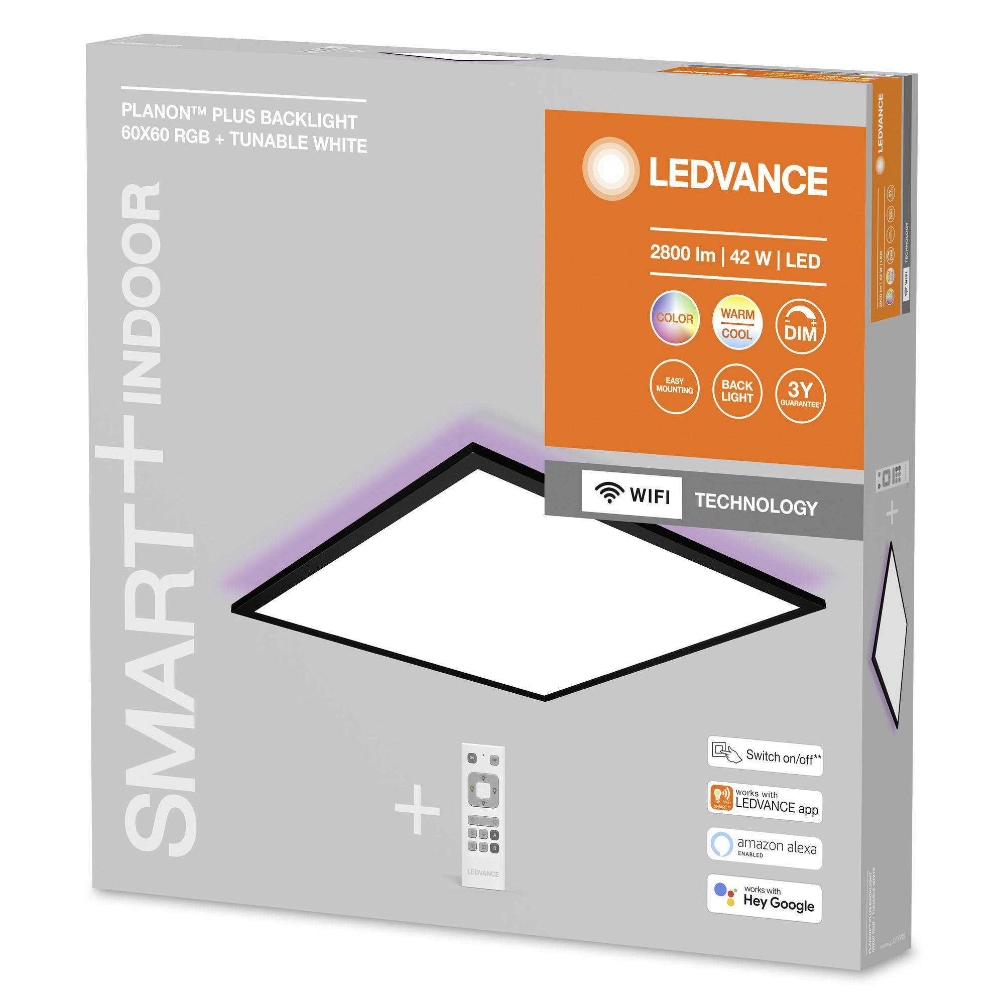 LED-PANEEL Smart+ WiFi Planon Plus Backlight 6/6/5,6 cm   - Schwarz, Basics, Metall (6/6/5,6cm) - Ledvance