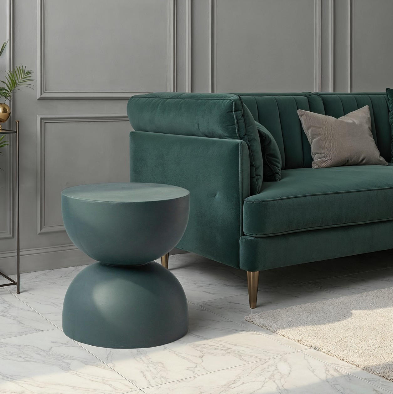 COUCHTISCH 35/35/39 cm Türkis  - Türkis, Design, Stein (35/35/39cm) - MID.YOU