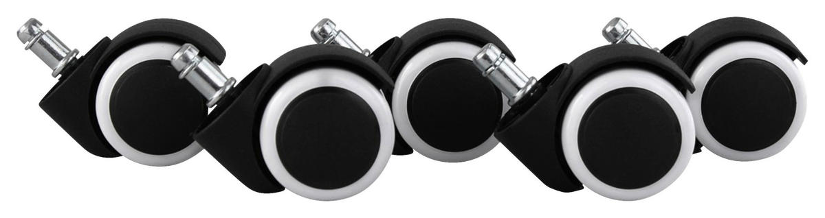 KOLESCE ZA VRTLJIVI STOL  - bela, Basics, umetna masa (5cm) - MID.YOU