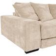 ECKSOFA in Flachgewebe Beige  - Beige/Schwarz, KONVENTIONELL, Holz/Textil (280/190cm) - Carryhome