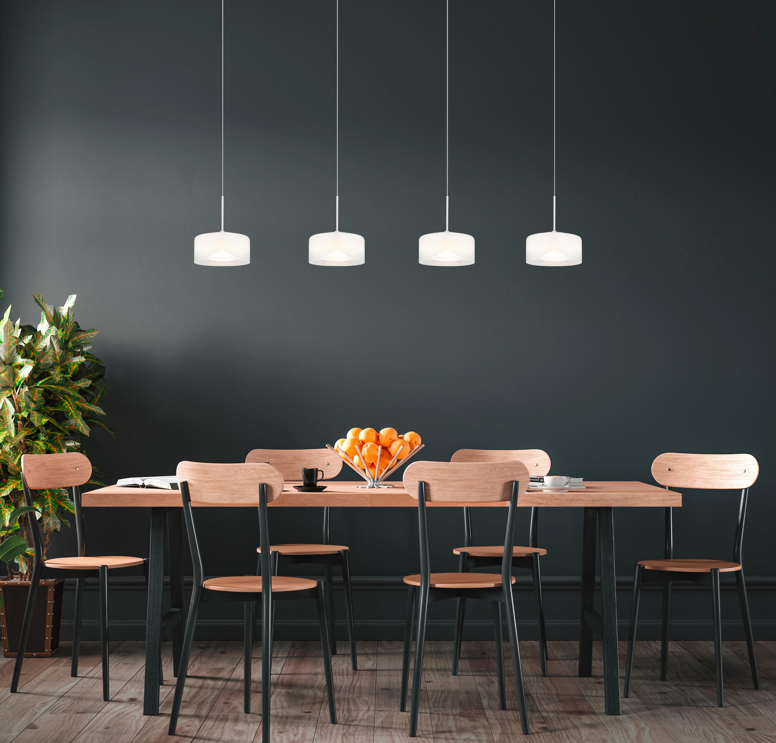 LED-HÄNGELEUCHTE 105/15/150 cm  - Klar/Opal, KONVENTIONELL, Glas/Kunststoff (105/15/150cm) - Globo