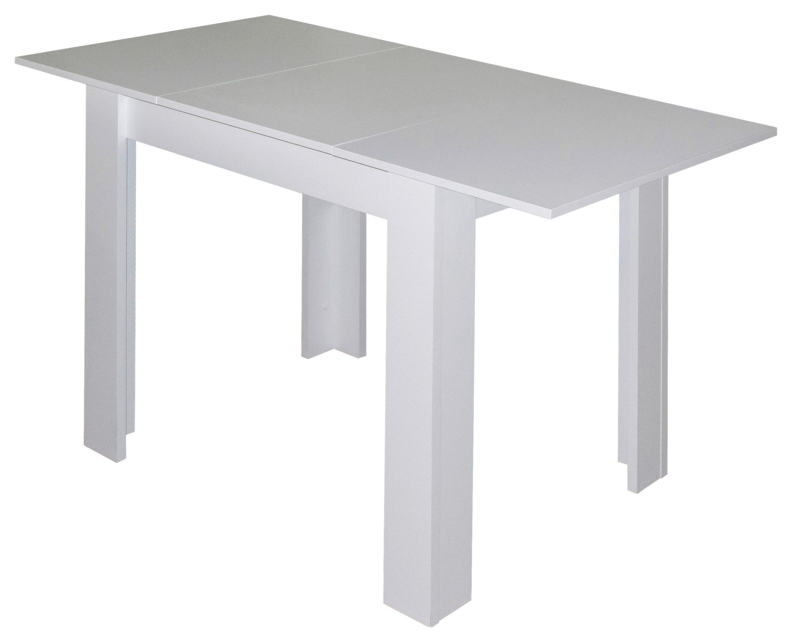 ESSTISCH Weiß rechteckig  ausziehbar  - Weiß, MODERN, Holzwerkstoff (80/75/60cm) - Livetastic