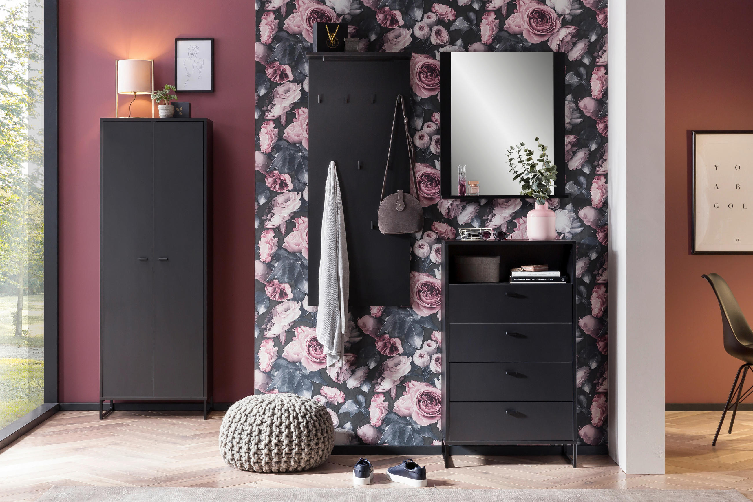 HIGHBOARD  in 60,2/103,9/33,1 cm  - Schwarz/Grün, LIFESTYLE, Holzwerkstoff/Metall (60,2/103,9/33,1cm) - MID.YOU