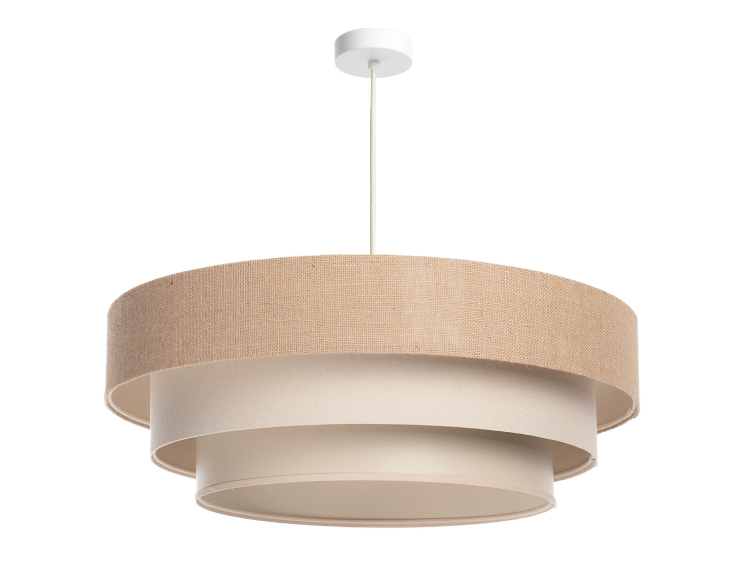 XXXLutz Hängeleuchte Boho Karamell, Beige, Creme 89 cm