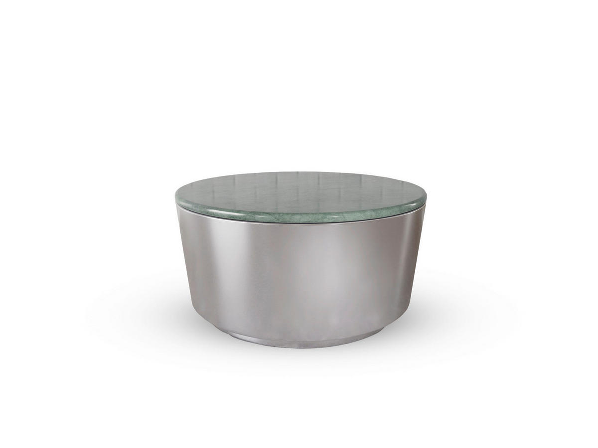 COUCHTISCH Metall, Stein 80/80/41,5 cm  - Grün/Nickelfarben, Design, Stein/Metall (80/80/41,5cm) - MID.YOU