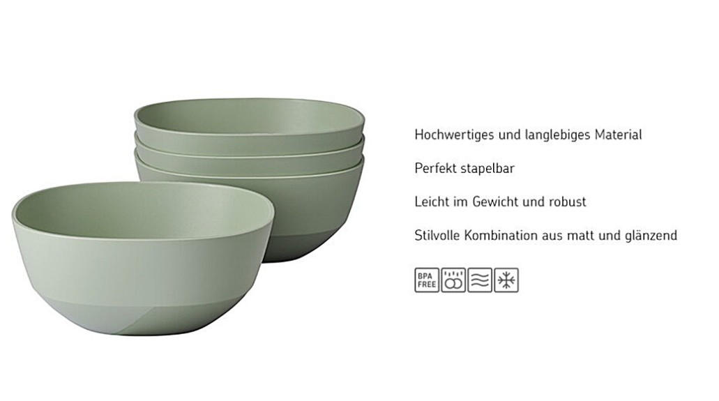 SCHALE Silueta   - Salbeigrün, KONVENTIONELL, Kunststoff (15,2/6,5cm) - Mepal