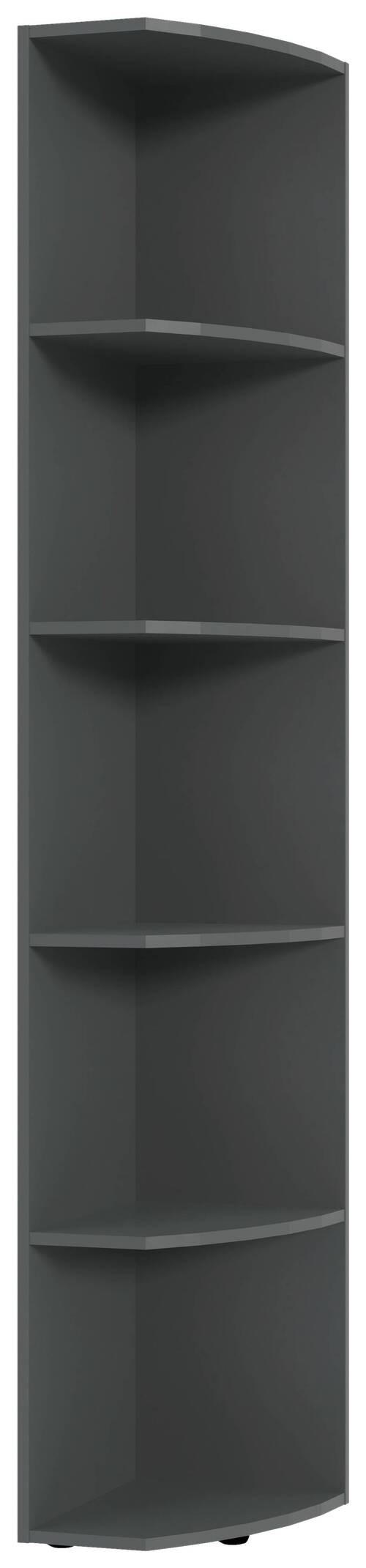 ABSCHLUSSREGAL Graphitfarben  - Graphitfarben, KONVENTIONELL, Holzwerkstoff (30/185/38cm) - Xora