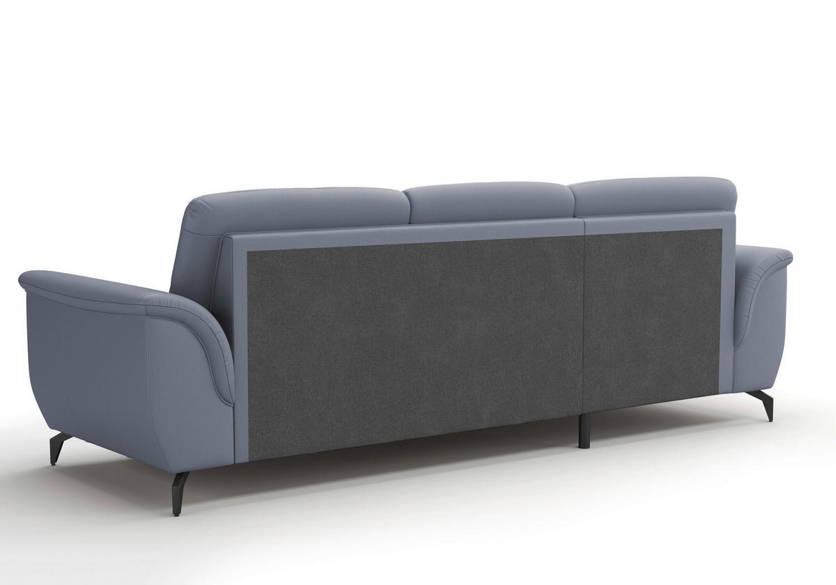 ECKSOFA in Vliesstoff Kombination Echtleder/Stoff Graublau  - Graublau/Schwarz, Modern, Leder/Textil (164/262cm) - Sit & More