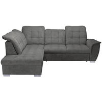 ECKSOFA Graubraun Chenille  - Chromfarben/Graubraun, KONVENTIONELL, Kunststoff/Textil (205/260cm) - Carryhome