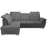 ECKSOFA Graubraun Chenille  - Chromfarben/Graubraun, KONVENTIONELL, Kunststoff/Textil (205/260cm) - Carryhome