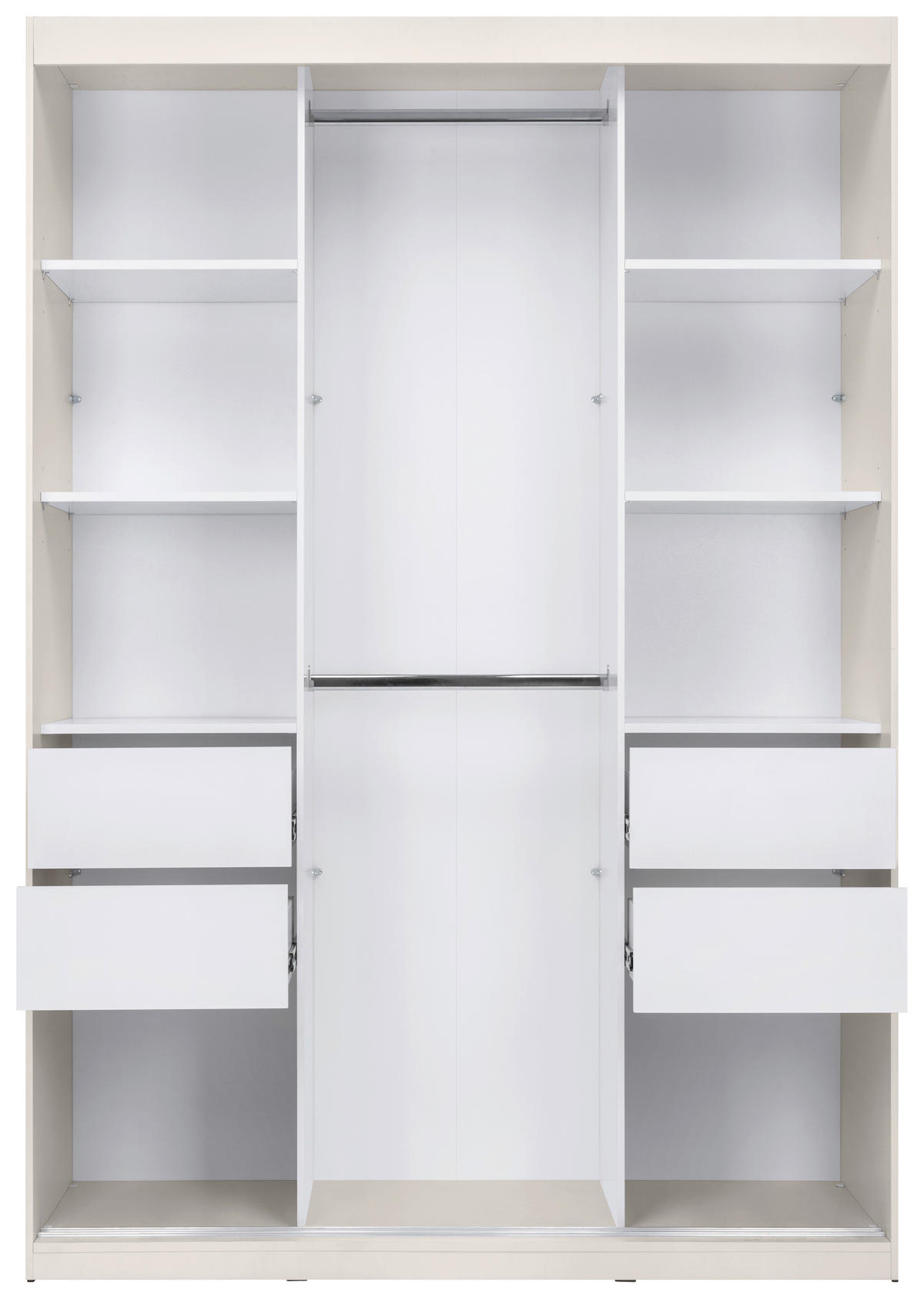 SCHIEBETÜRENSCHRANK 150/215/59,5 cm 3-türig  - Kaschmir/Schwarz, MODERN, Holzwerkstoff/Metall (150/215/59,5cm) - MID.YOU