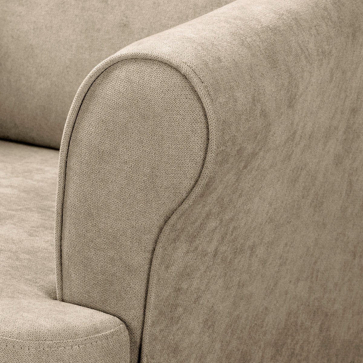 OHRENSESSEL Mikrofaser Beige  - Beige/Naturfarben, Design, Holz/Textil (87/105/90cm) - Livetastic