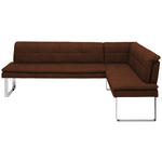 ECKBANK 253/174 cm  in Chromfarben, Dunkelbraun  - Chromfarben/Dunkelbraun, Design, Textil/Metall (253/174cm) - Novel