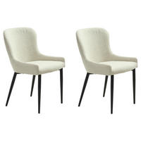 STUHL 2 Stück  in Bouclé Textil  - Schwarz/Weiß, MODERN, Textil/Metall (52/82/60cm) - Livetastic