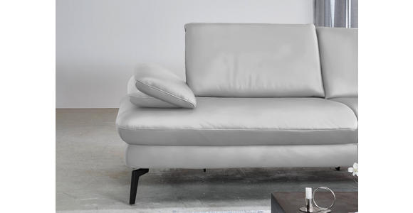 ECKSOFA in Echtleder Weiß  - Schwarz/Weiß, Design, Leder/Metall (325/157cm) - Dieter Knoll