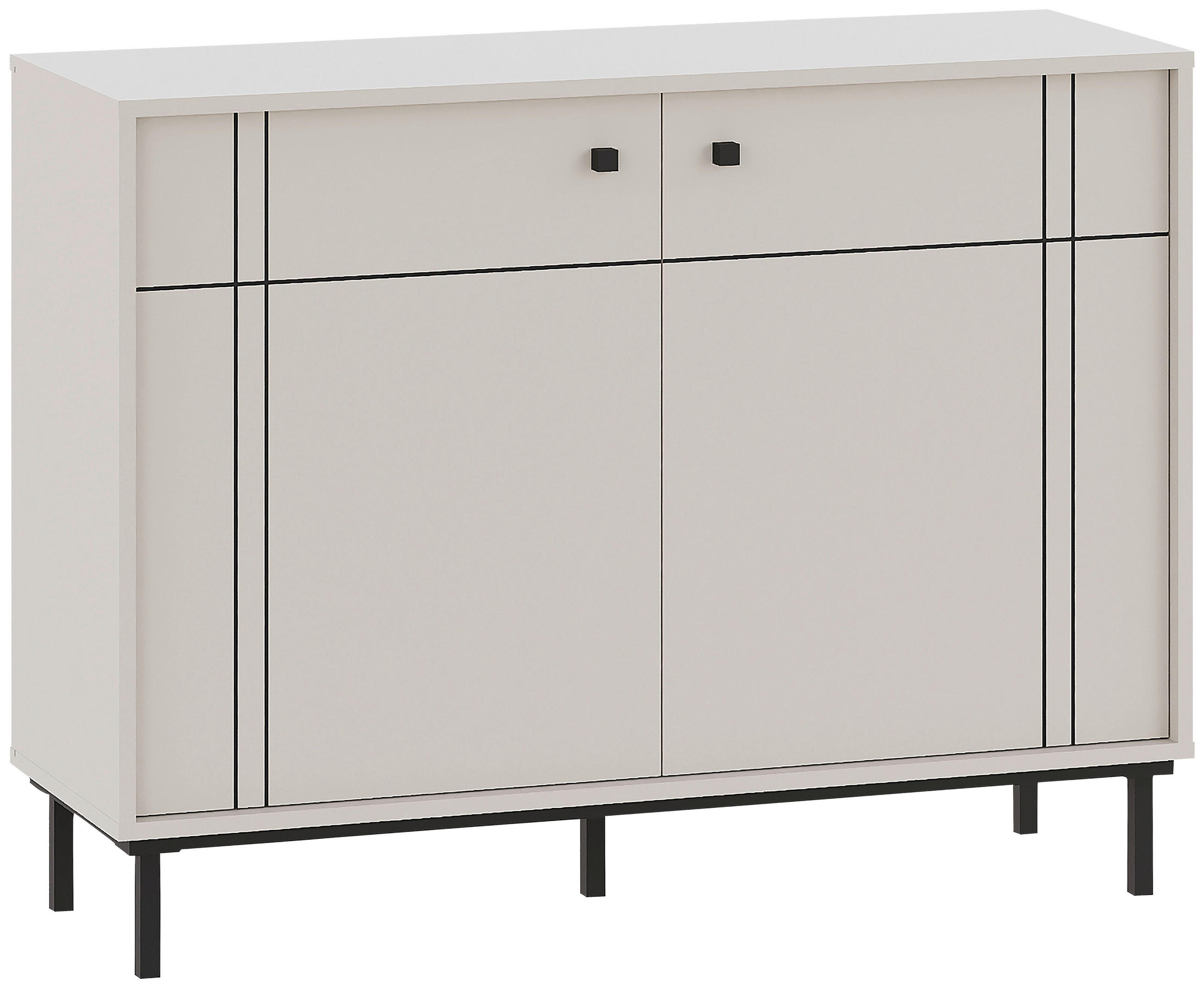 KOMMODE  in 81,8/108/37 cm  - Kaschmir/Schwarz, MODERN, Holzwerkstoff/Kunststoff (81,8/108/37cm) - Carryhome
