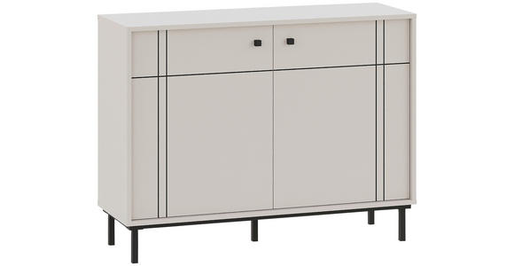 KOMMODE in 81,8/108/37 cm - Kaschmir/Schwarz, MODERN, Holzwerkstoff/Kunststoff (81,8/108/37cm) - Carryhome