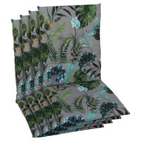 SESSELAUFLAGENSET in Anthrazit, Grün Blätter  - Anthrazit/Grün, Design, Textil (48/5/108cm)