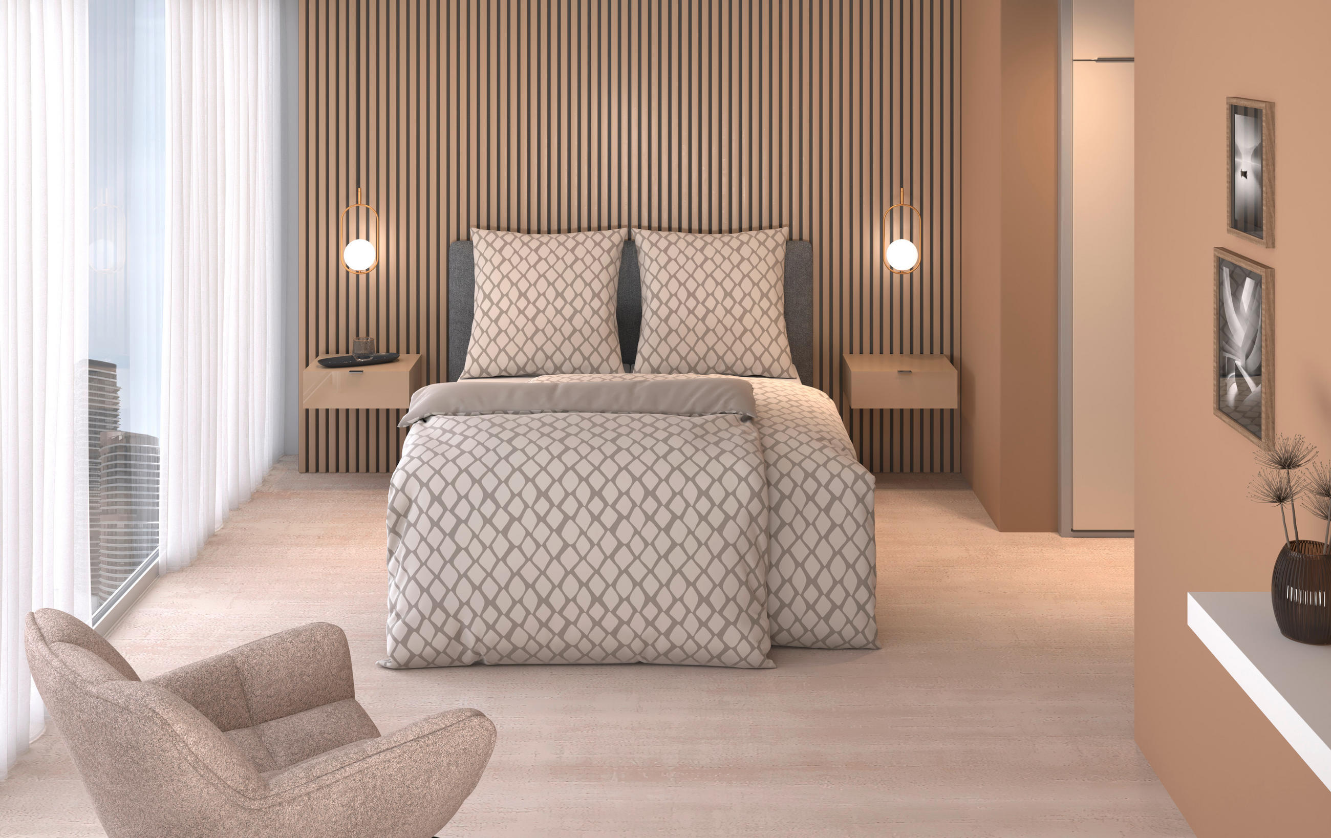 WENDEBETTWÄSCHE STRIPES DK Satin 135/200 cm  - Silberfarben/Weiß, Design, Textil (135/200cm) - Dieter Knoll