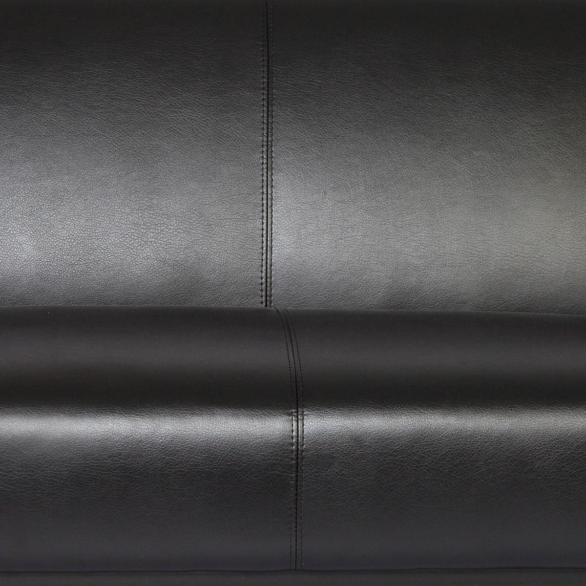 3-SITZER-SOFA Lederlook Schwarz  - Schwarz, MODERN, Textil/Metall (159/78/71cm) - MID.YOU