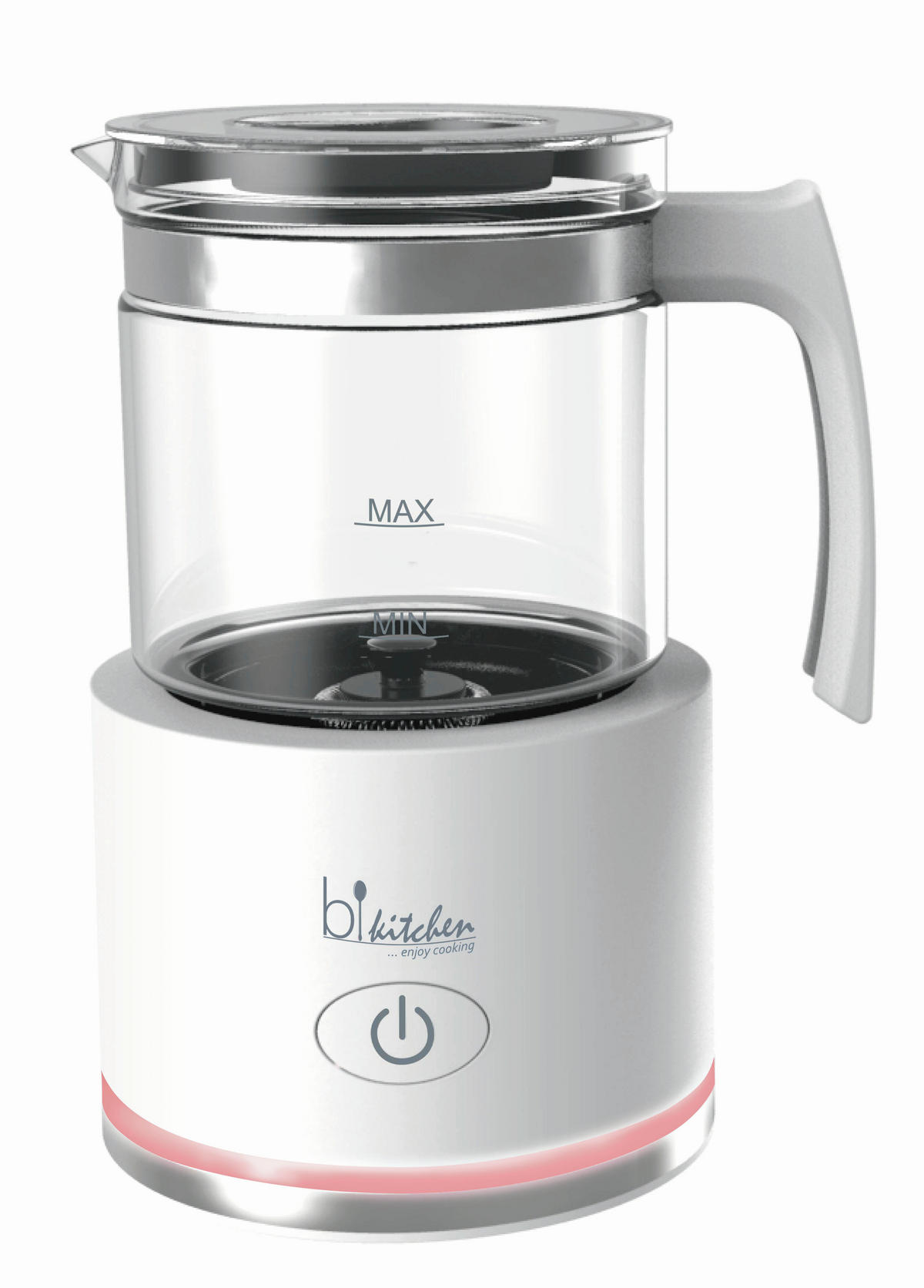 Milchschäumer   - Weiß, Basics, Glas/Kunststoff (15,5/20,9/11,7cm) - Bikitchen