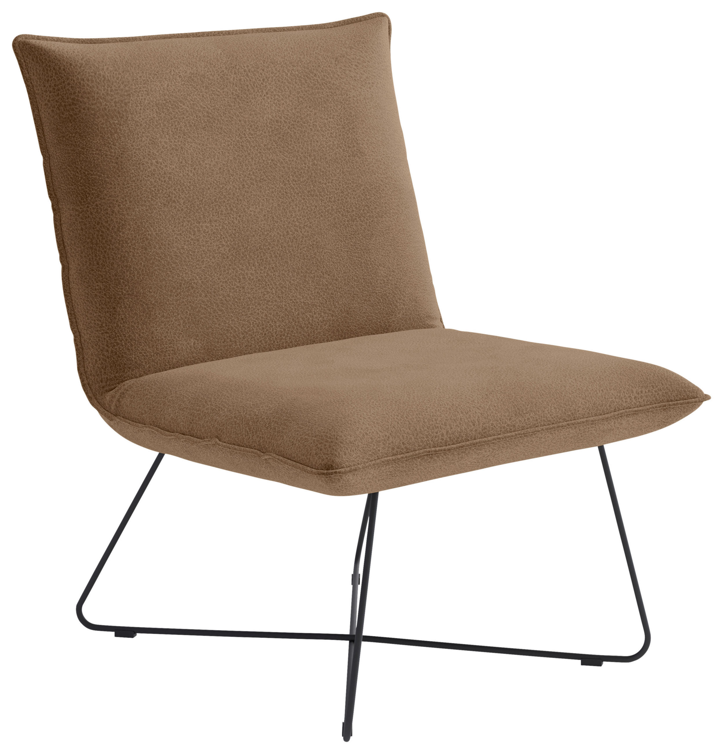 SESSEL Flachgewebe Braun    - Schwarz/Braun, Design, Textil/Metall (81/84/68cm) - Livetastic
