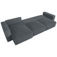 ECKSOFA Grau Cord Zierkissen, Rückenkissen, Schlaffunktion, Rücken echt  - Schwarz/Grau, MODERN, Kunststoff/Textil (350/168cm) - Xora