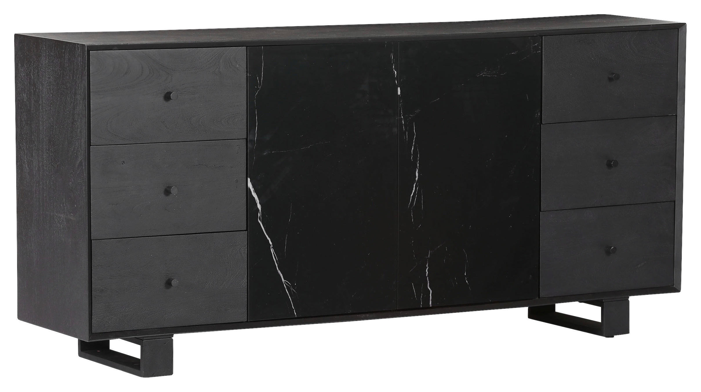 SIDEBOARD INIZIO  in 170/80/42 cm  - Schwarz, MODERN, Glas/Holz (170/80/42cm) - Livetastic