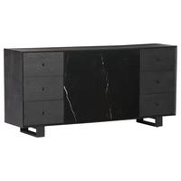 SIDEBOARD INIZIO  in 170/80/42 cm  - Schwarz, MODERN, Glas/Holz (170/80/42cm) - Livetastic