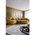 ECKSOFA in Chenille Goldfarben  - Goldfarben/Schwarz, Design, Kunststoff/Textil (307/194cm) - Carryhome