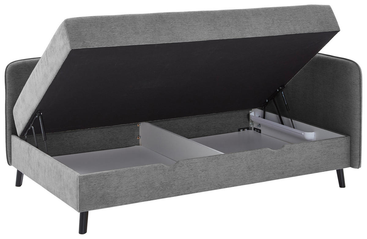 BOXBETT 90/200 cm  in Grau  - Schwarz/Grau, Design, Holz/Textil (90/200cm) - Boxxx