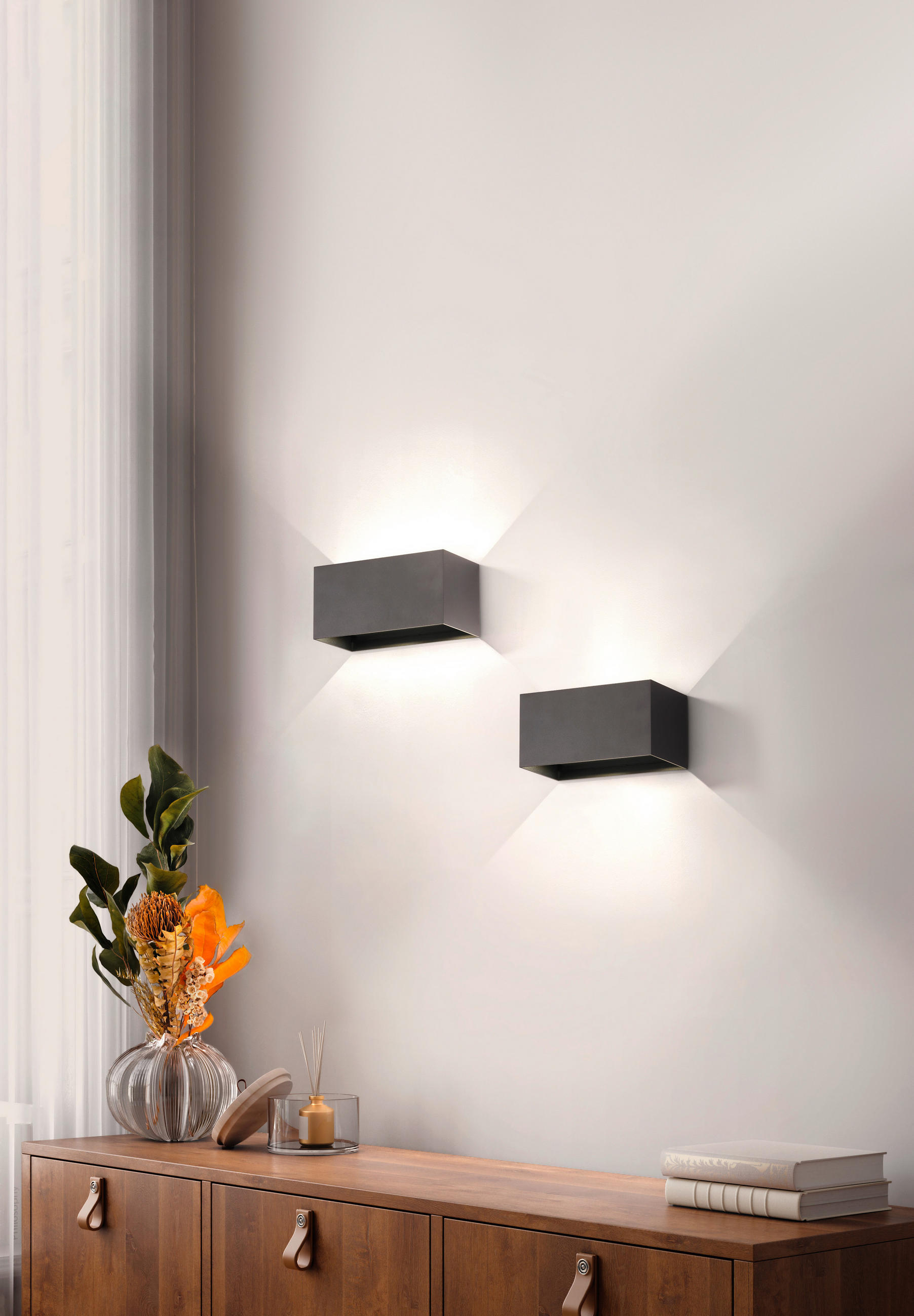 LED-WANDLEUCHTE 20/10/10 cm   - Schwarz, Design, Metall (20/10/10cm) - Fischer & Honsel