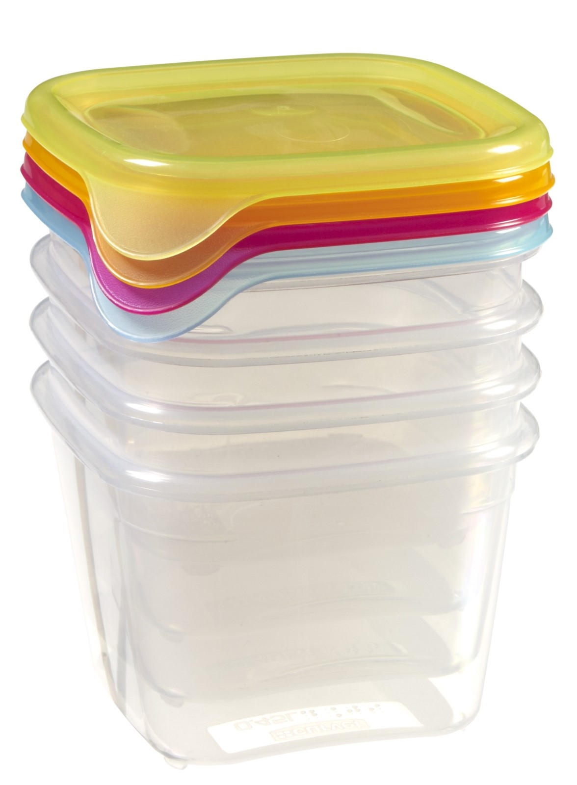 SET POSOD ZA SHRANJEVANJE         10,5/13,5/10,5 cm     - večbarvno/prozorno, Basics, umetna masa (10,5/13,5/10,5cm) - Curver