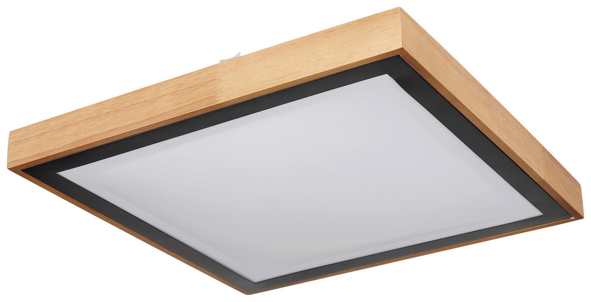 DECKENLEUCHTE 39/39/9 cm   - Schwarz/Braun, Design, Holz/Kunststoff (39/39/9cm) - Novel