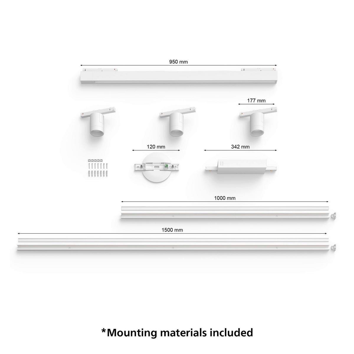 SCHIENENSYSTEM Perifo 271,50/12,8/2,6 cm   - Weiß, Basics, Metall (271,50/12,8/2,6cm) - Philips HUE
