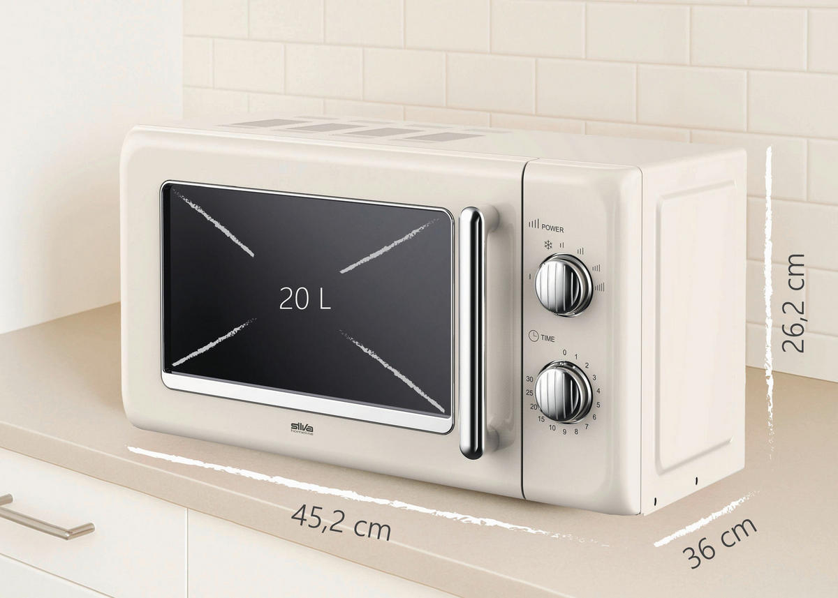 MIKROWELLE MW-R 25.3 BEIGE  - Beige, Trend, Metall (45,2/26,2/36cm)