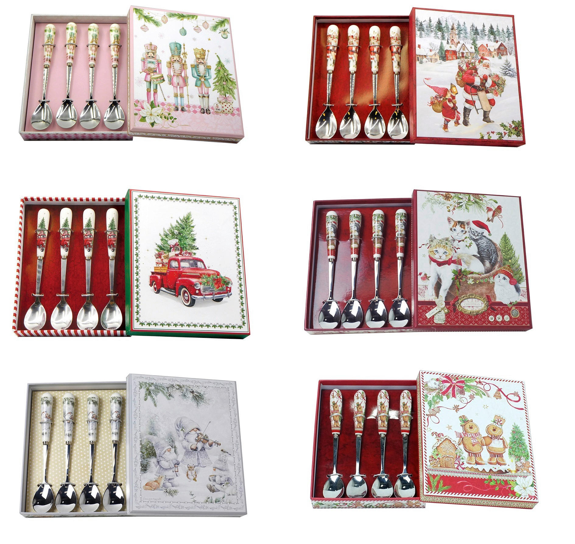 SET KAVNIH ŽLIČK             - večbarvno, Trendi, papir/kovina (11,5cm) - X-Mas