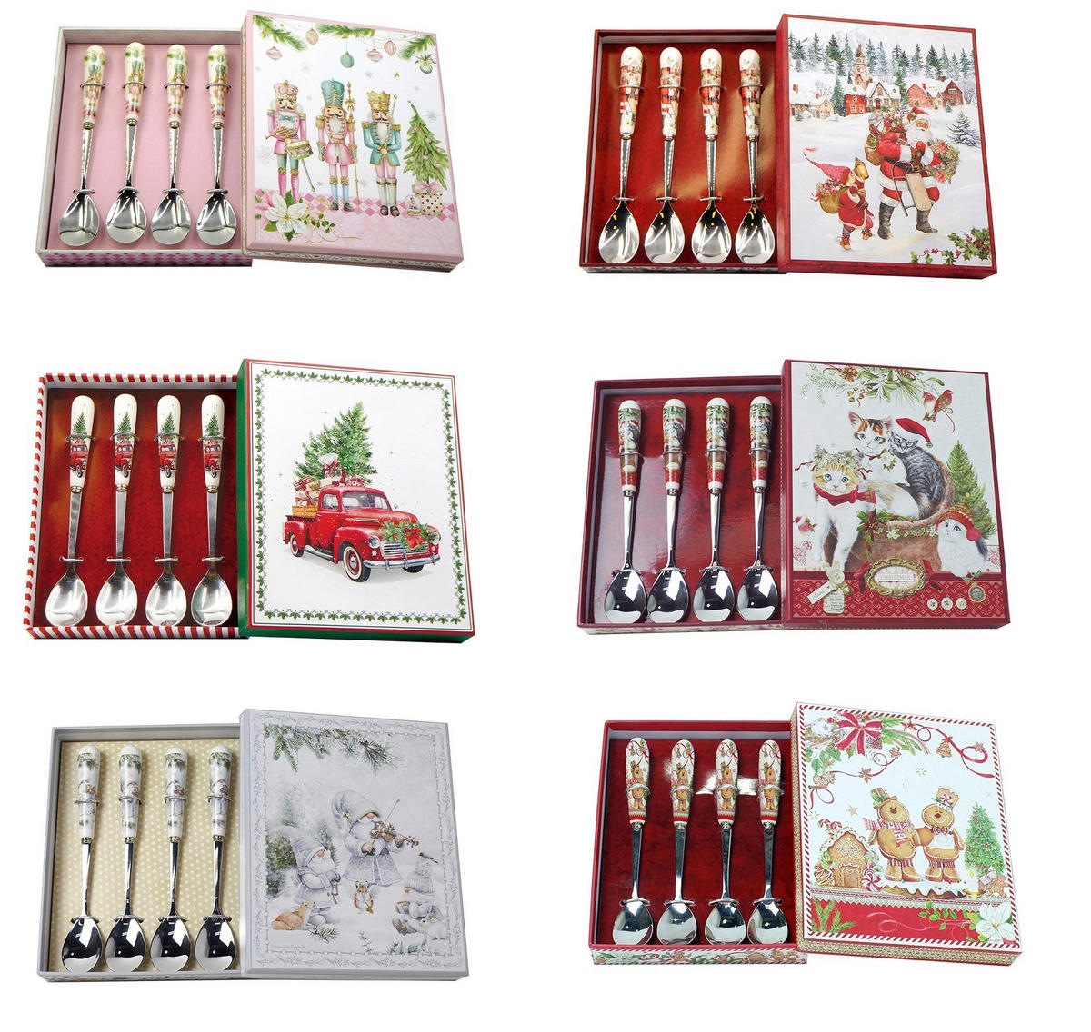 SET KAVNIH ŽLIČK             - večbarvno, Trendi, papir/kovina (11,5cm) - X-Mas
