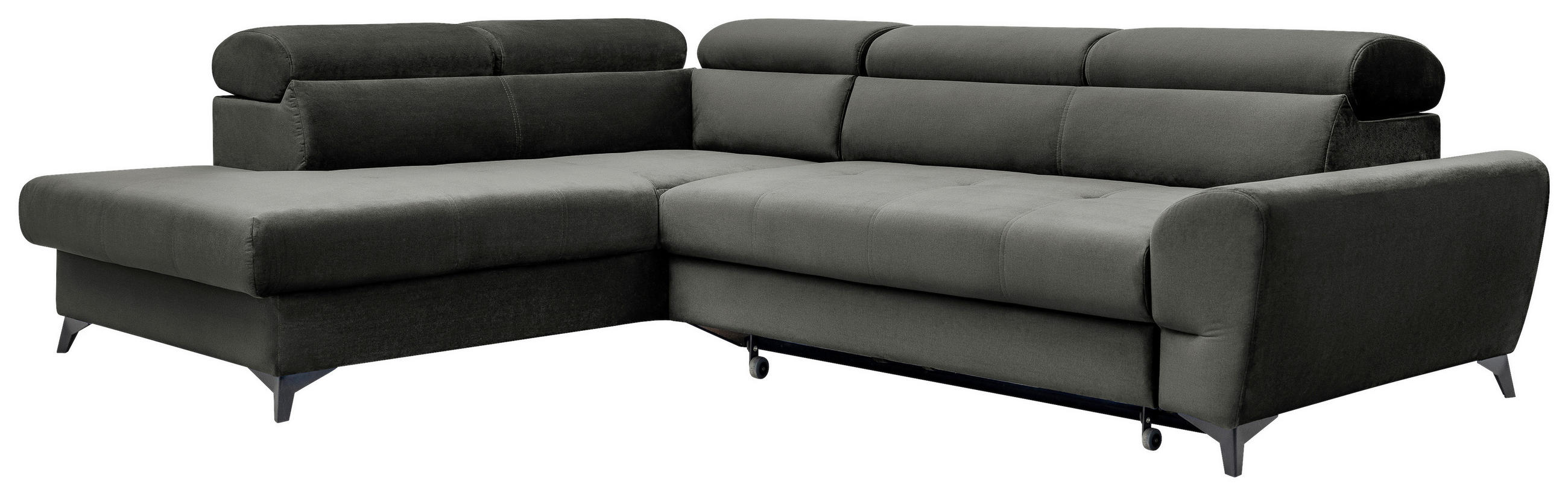 Freisteller von MID.YOU ECKSOFA Schwarz Velours.